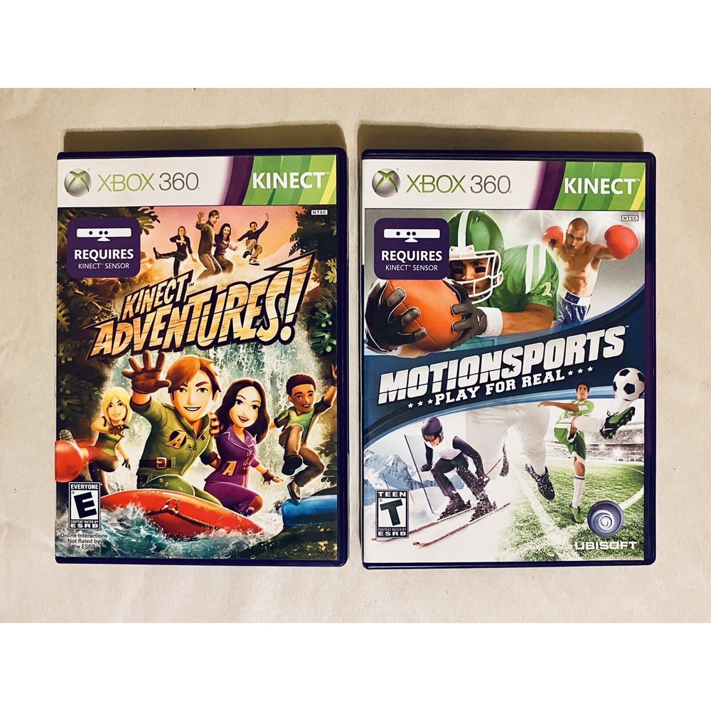 2 MotionSports: Play for Real And Kinect Adventures Xbox 360 Game - Tested